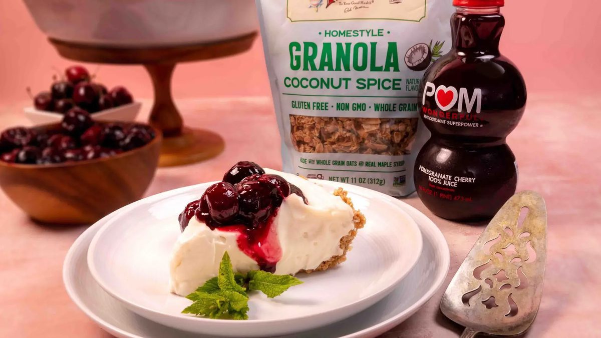 Cherry pomegranate cheesecake
